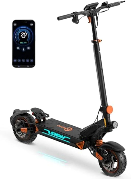 ET8 Electric Scooter – 1000W Motor, 32 MPH, 50mi Range | 10" Off-Road Tires, 4-Speed Modes, Cruise Control & Color Display